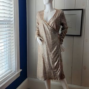 Nasty Gal Sequin Wrap dress sz 8